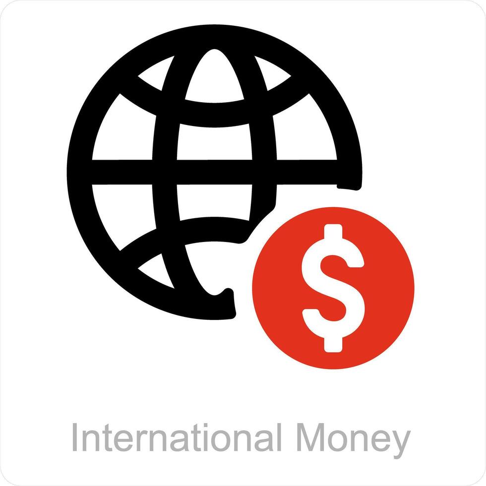 International Geld und Währung Symbol Konzept vektor