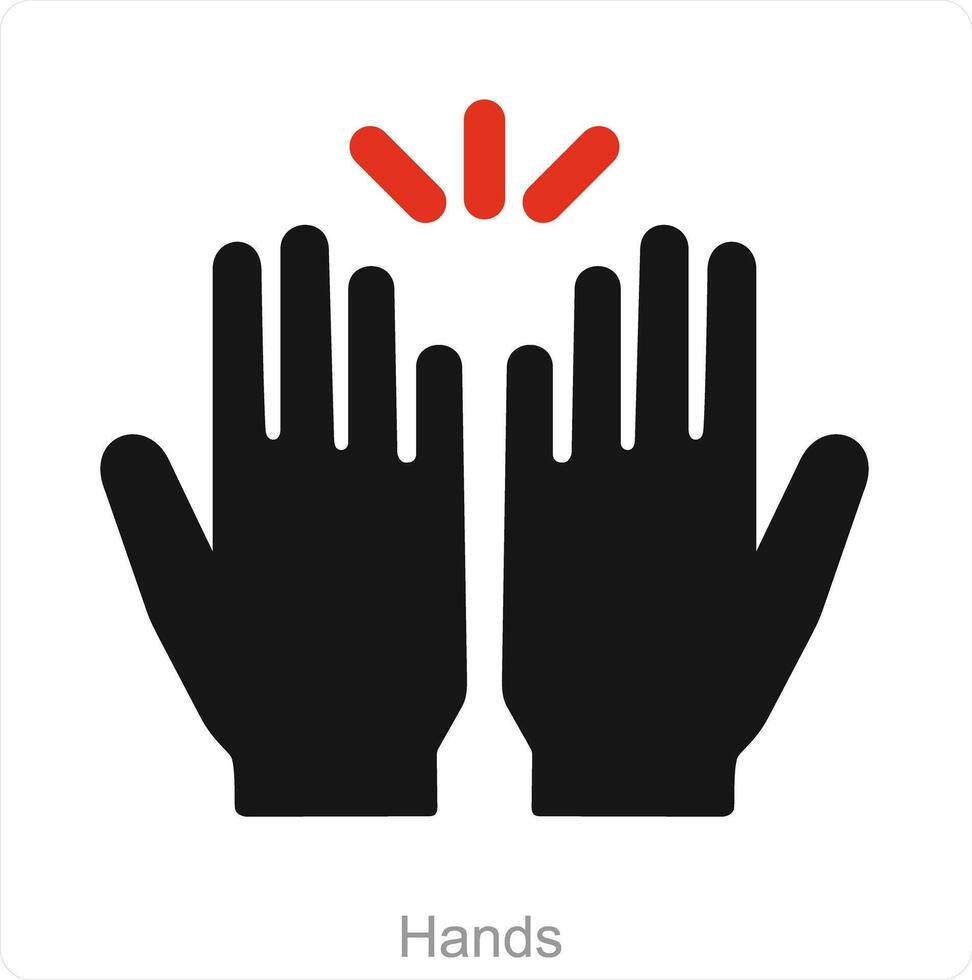 händer och fingrar ikon begrepp vektor