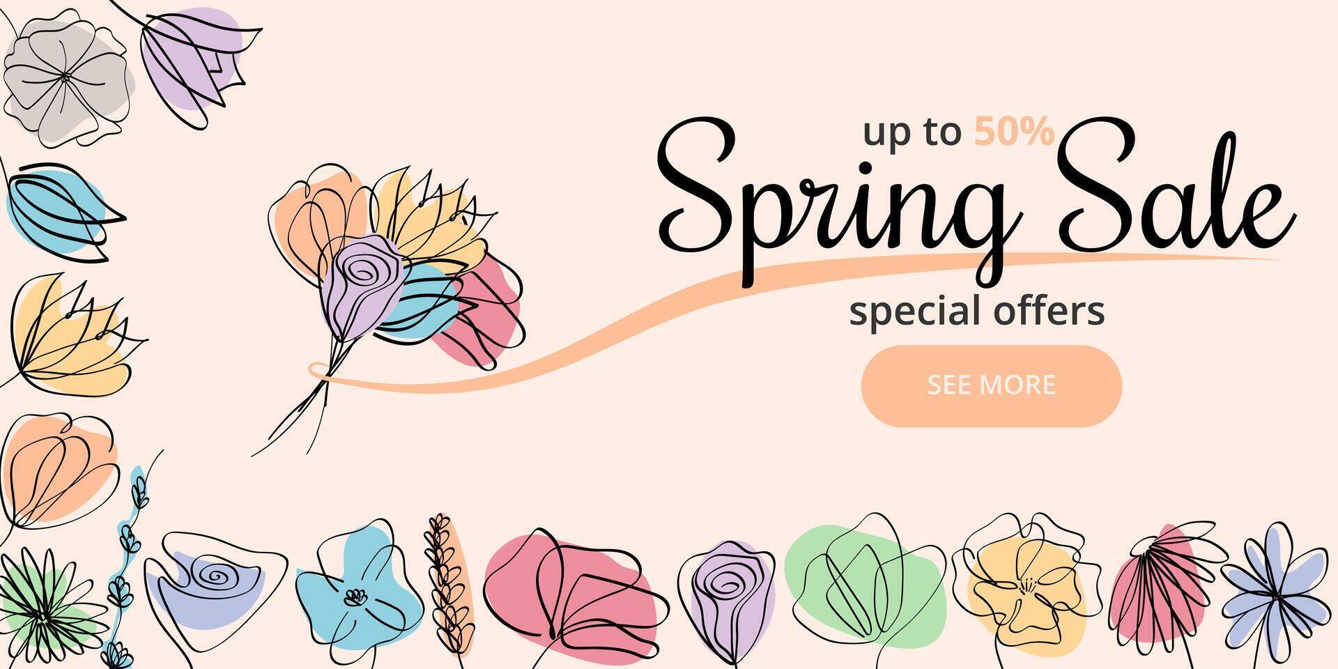 Beste Preis Frühling Verkauf Blume Blumen- Jahreszeit Marketing Banner vektor