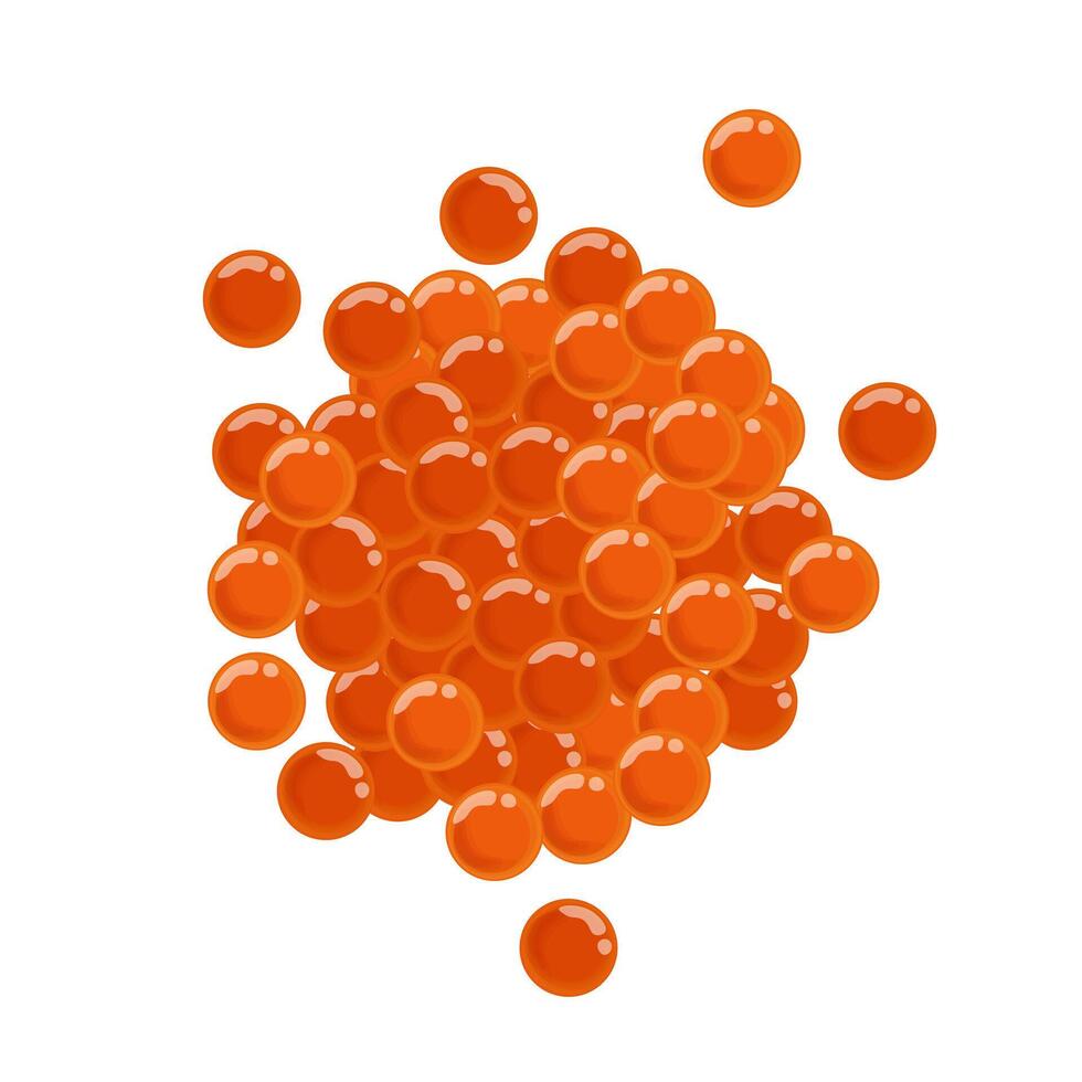 isolerat lax ägg eller röd kaviar vektor illustration logotyp