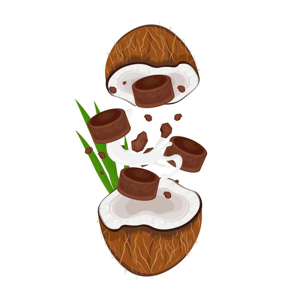vektor illustration logotyp av javanese socker eller gula jawa med kokos