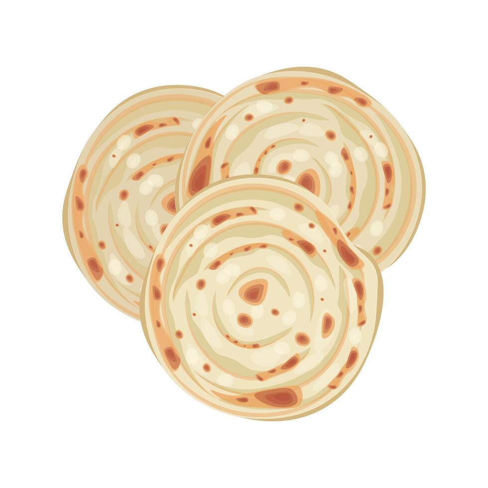 flatbread parotta paratha eller kanai isolerat vektor illustration logotyp