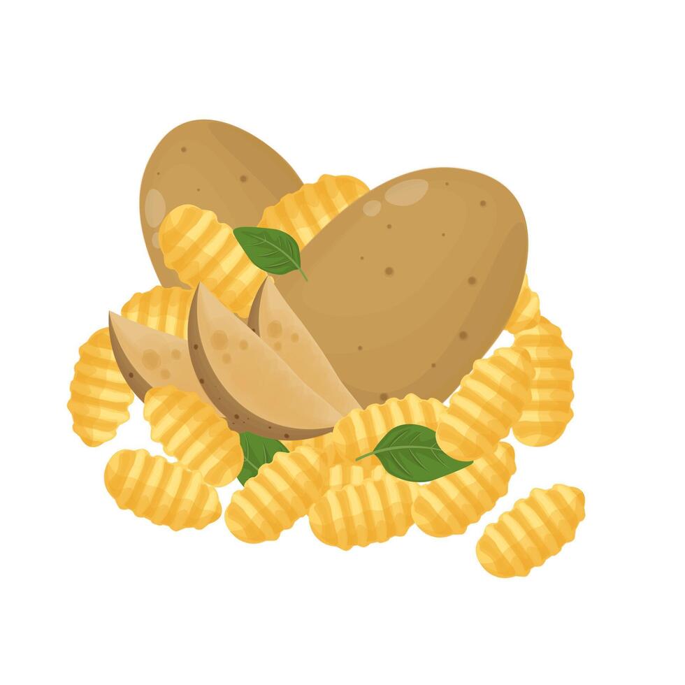 Kartoffel Gnocchi Vektor Illustration Logo