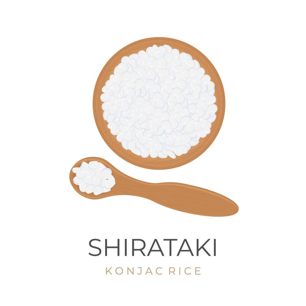 vit shirataki ris vektor illustration logotyp
