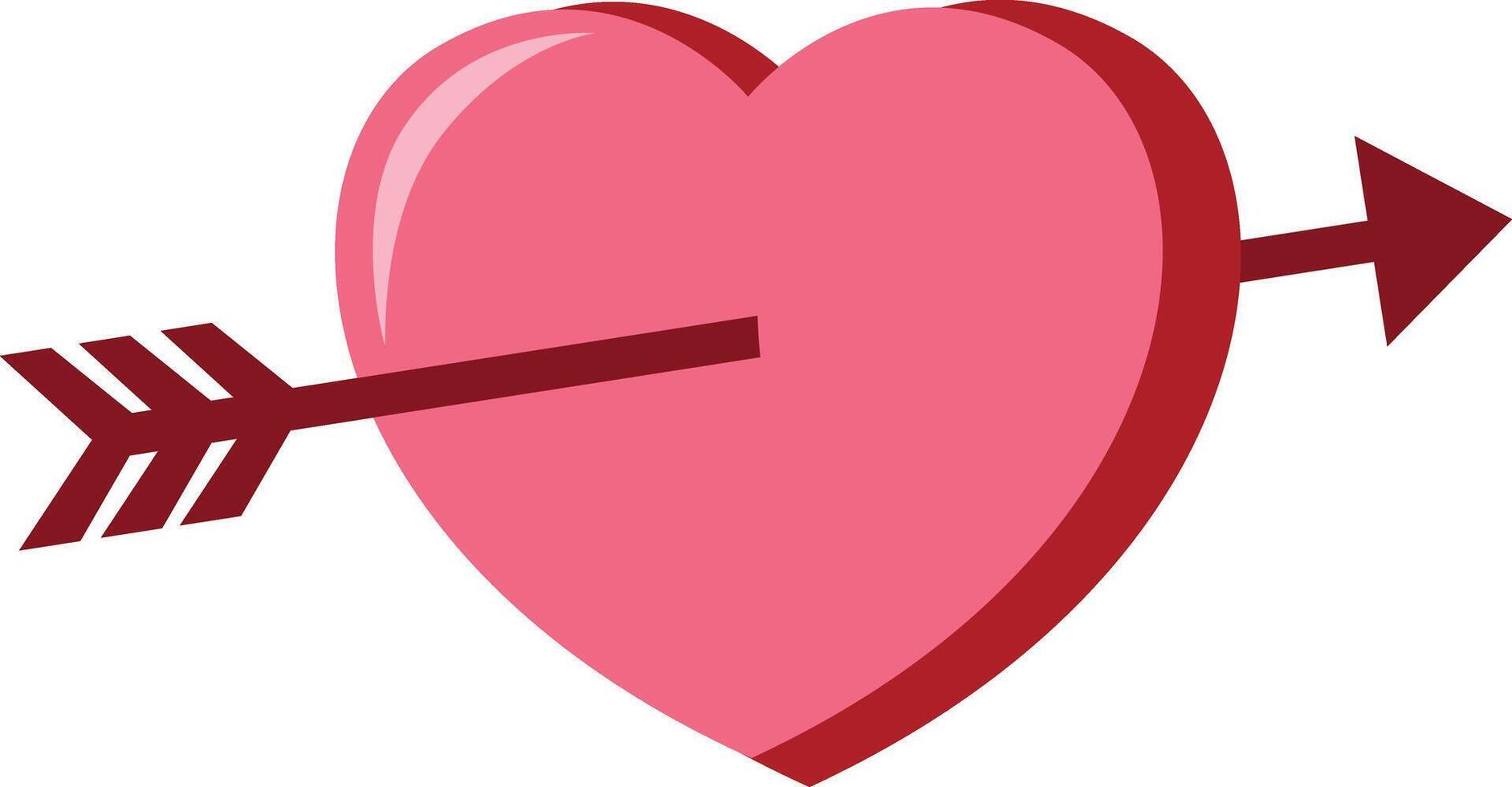 kärlekskrank eller pil genom hjärta valentines dag vektor ikon