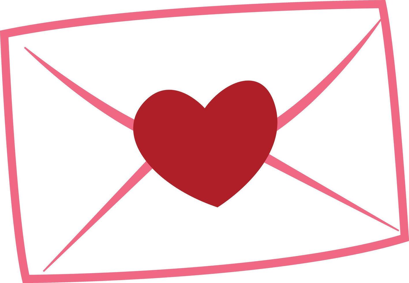 Briefumschlag mit Herz Valentinsgrüße Tag Vektor Symbol