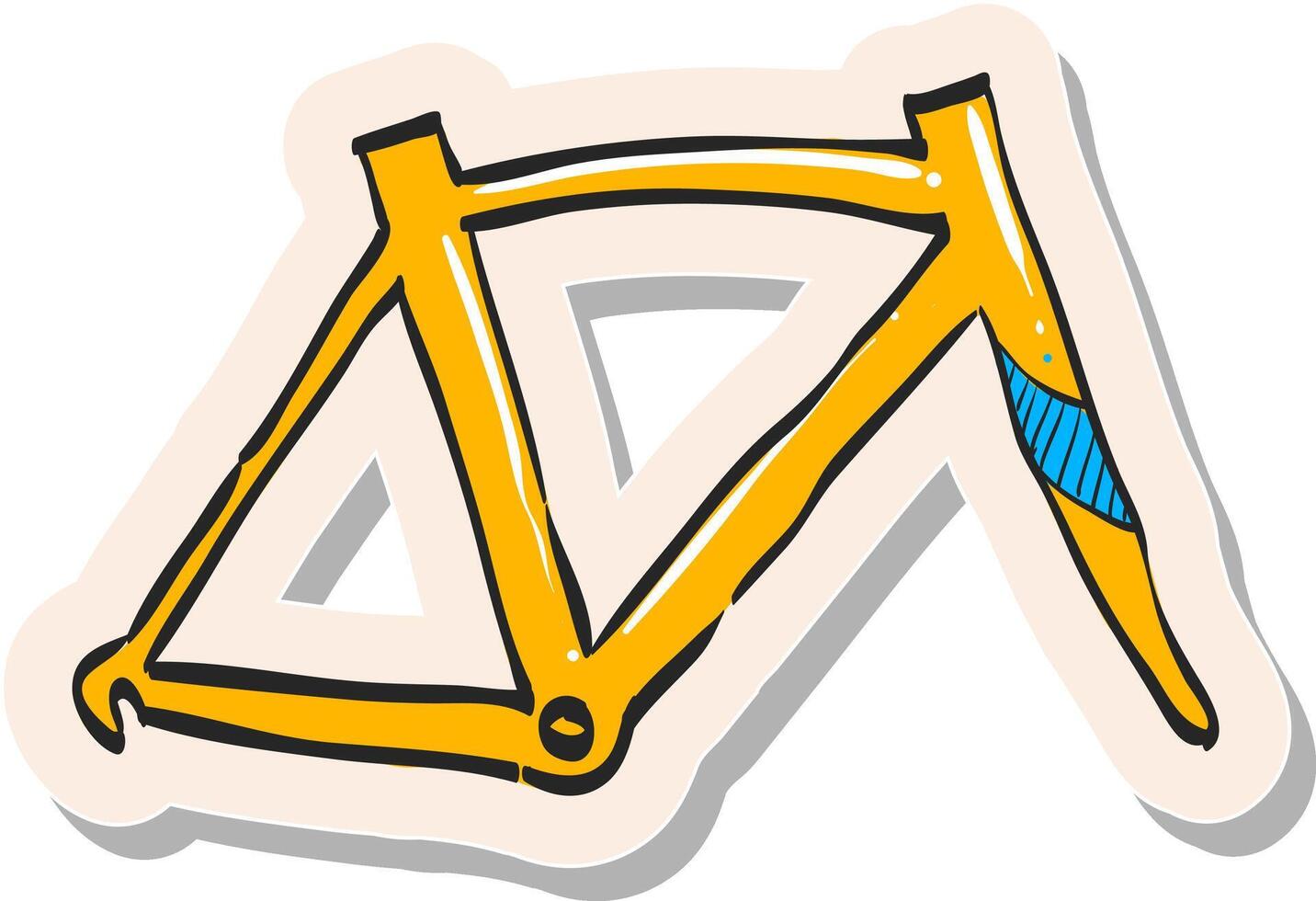 Hand gezeichnet Fahrrad Rahmen Symbol im Aufkleber Stil Vektor Illustration