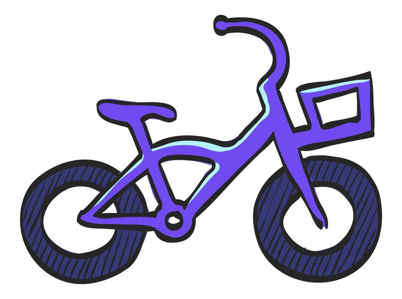 barn cykel ikon i hand dragen Färg vektor illustration