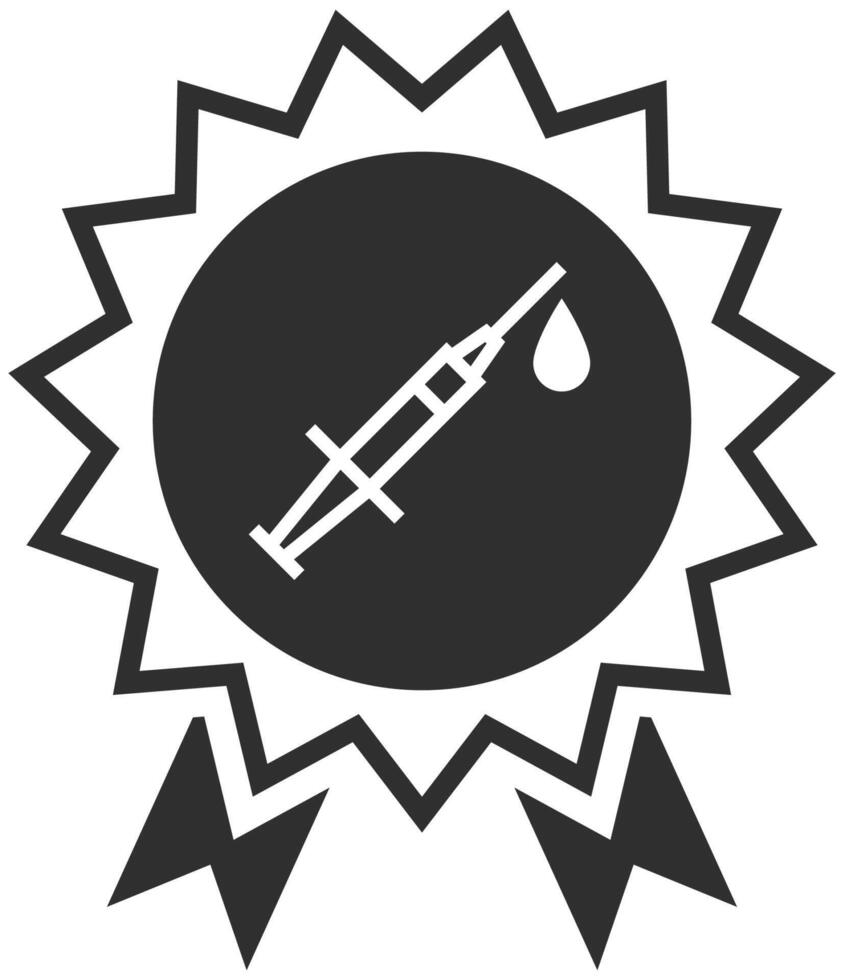 vaccination certifikat begrepp ikon i svart och vit. vektor illustration.