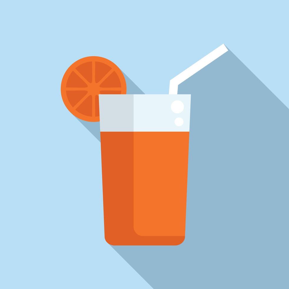 orange frukt cocktail ikon platt vektor. strand resa vektor
