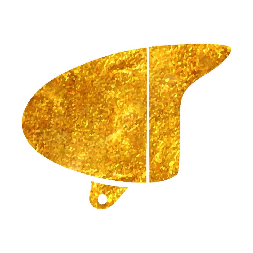 Hand gezeichnet Fahrrad Kopf Lampe Symbol im Gold vereiteln Textur Vektor Illustration
