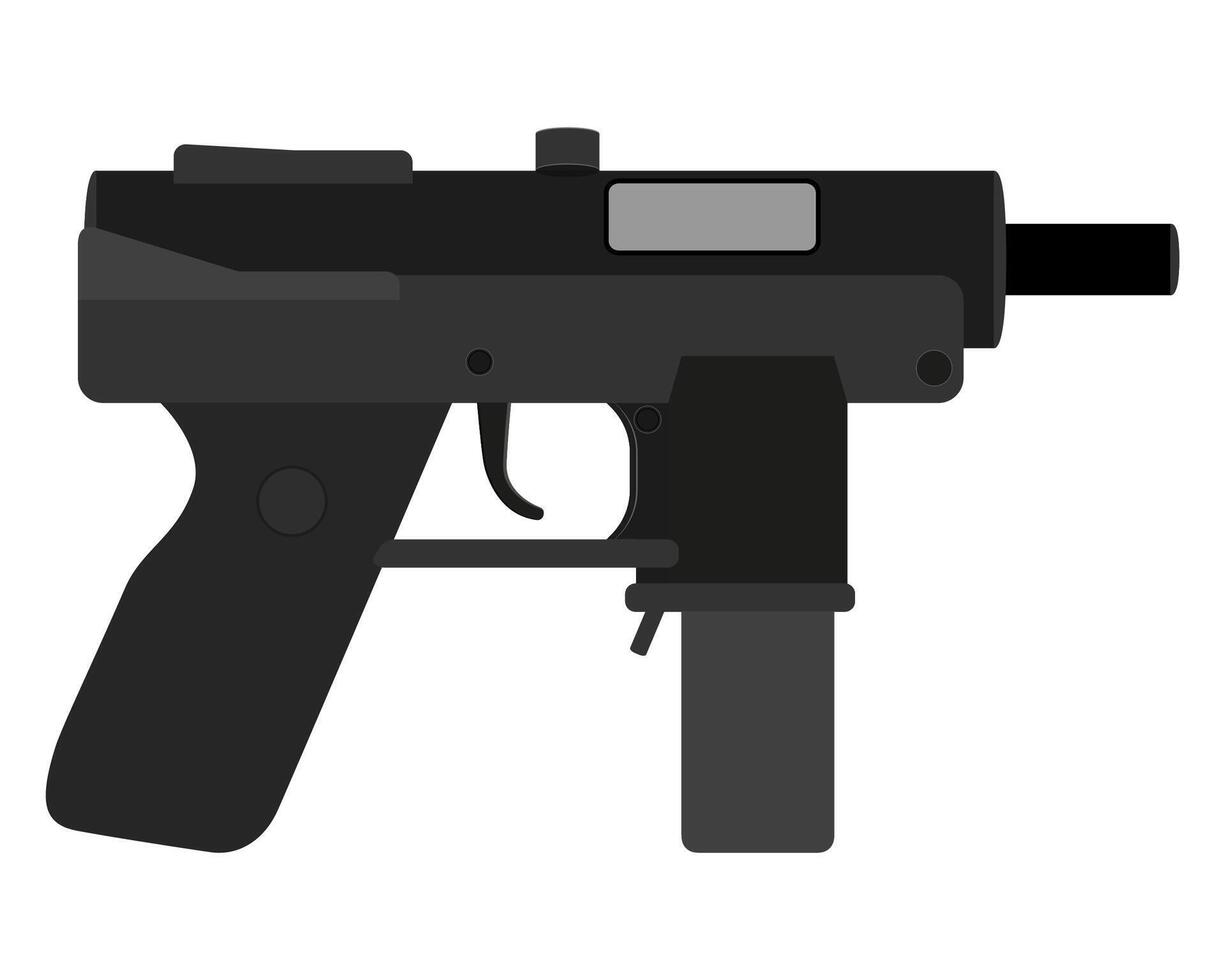 Maschinenpistolen-Maschinengewehrwaffen-Lagervektorillustration lokalisiert auf weißem Hintergrund vektor