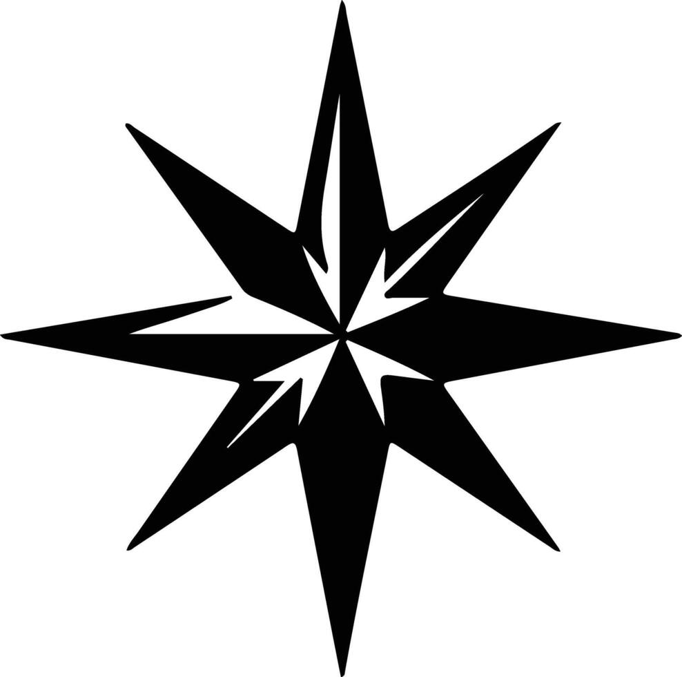 norr stjärna svart silhuett vektor