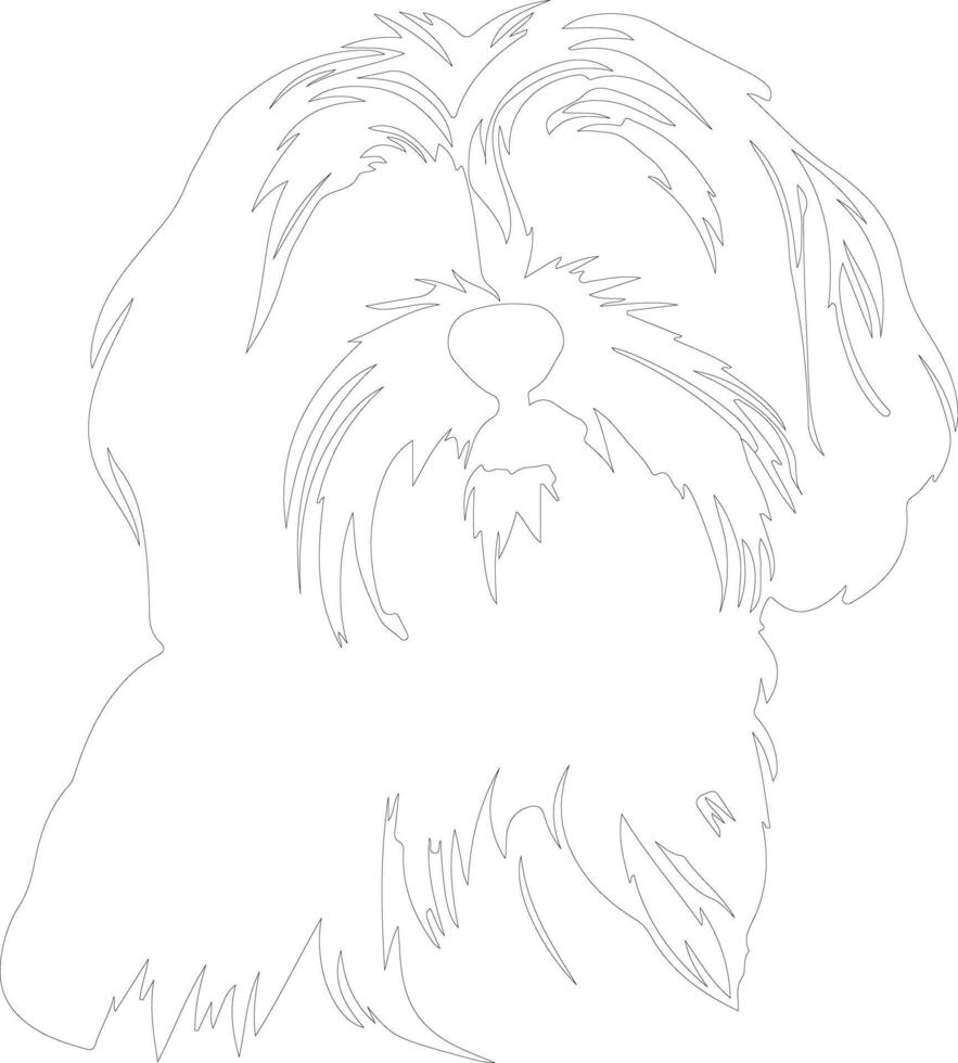 shih tzu Gliederung Silhouette vektor