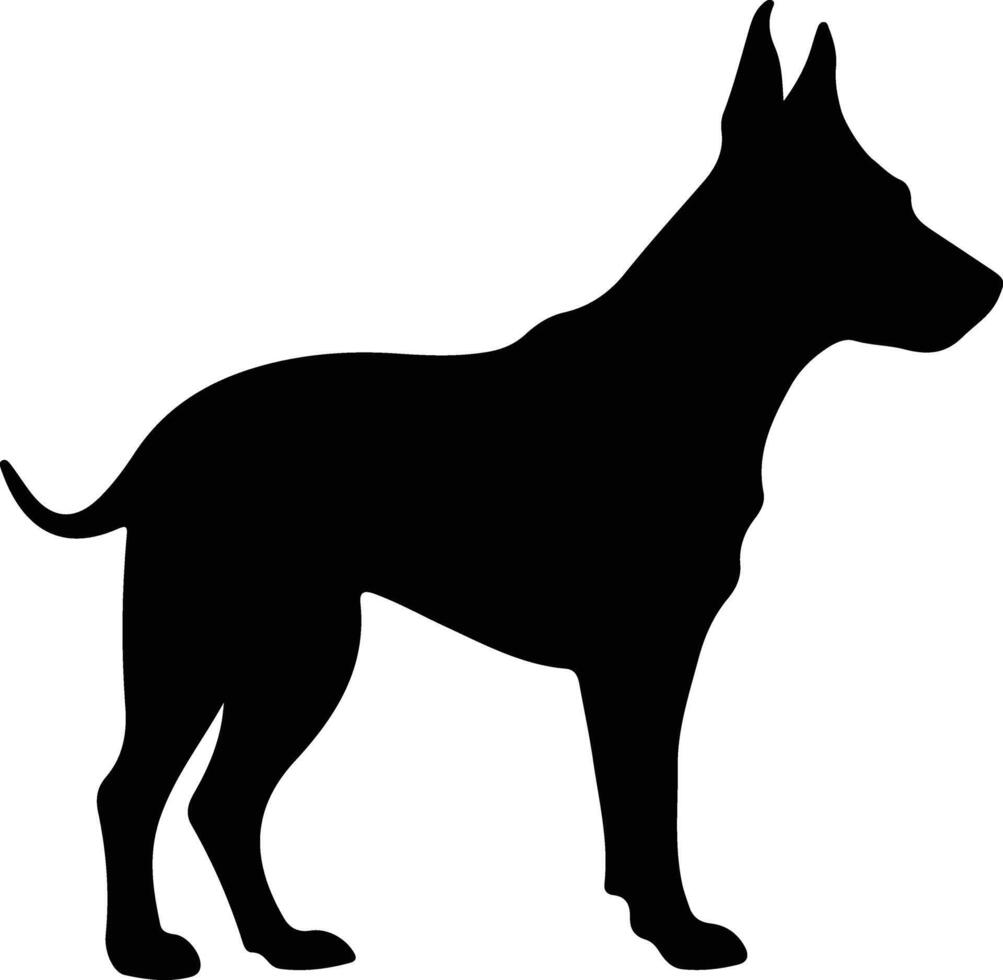 Miniatur Stier Terrier schwarz Silhouette vektor