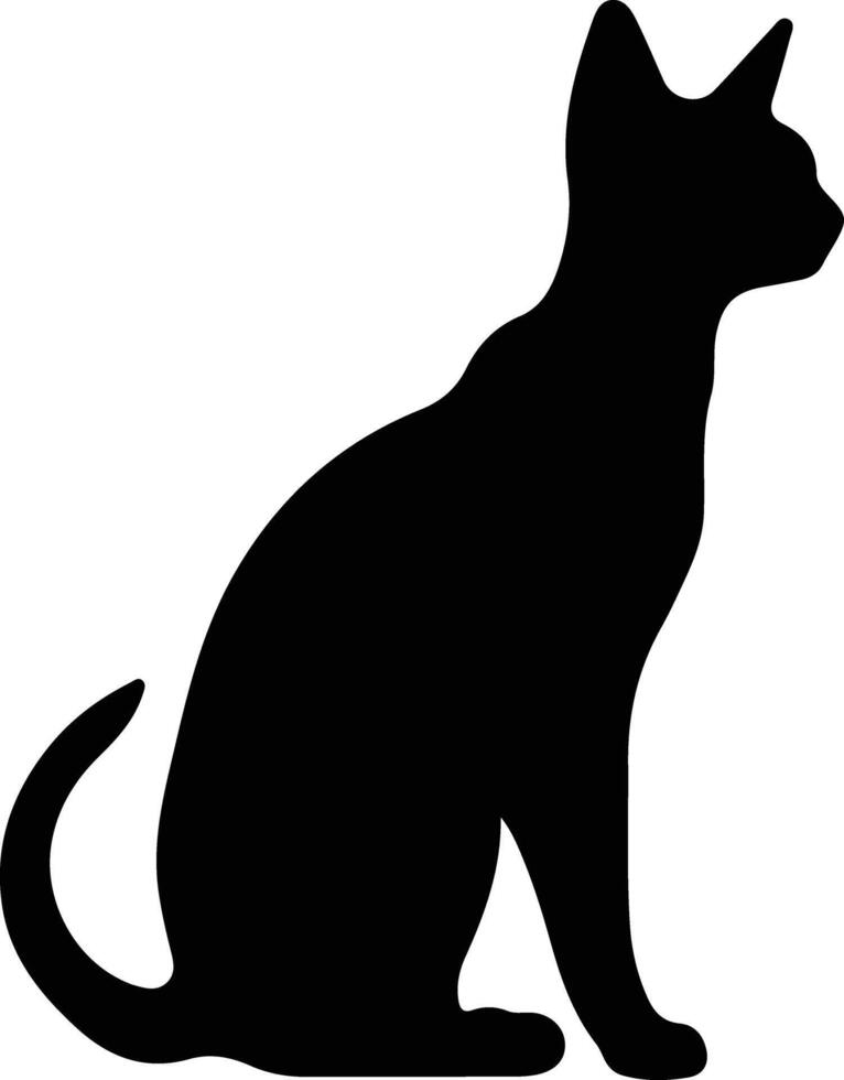 Abessinier Katze schwarz Silhouette vektor