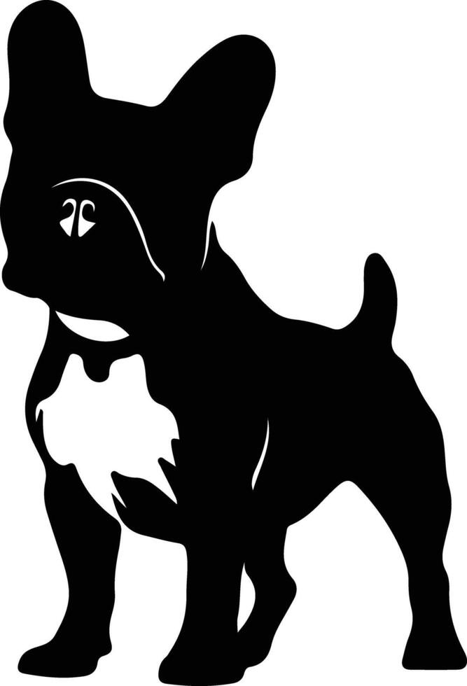 Französisch Bulldogge schwarz Silhouette vektor