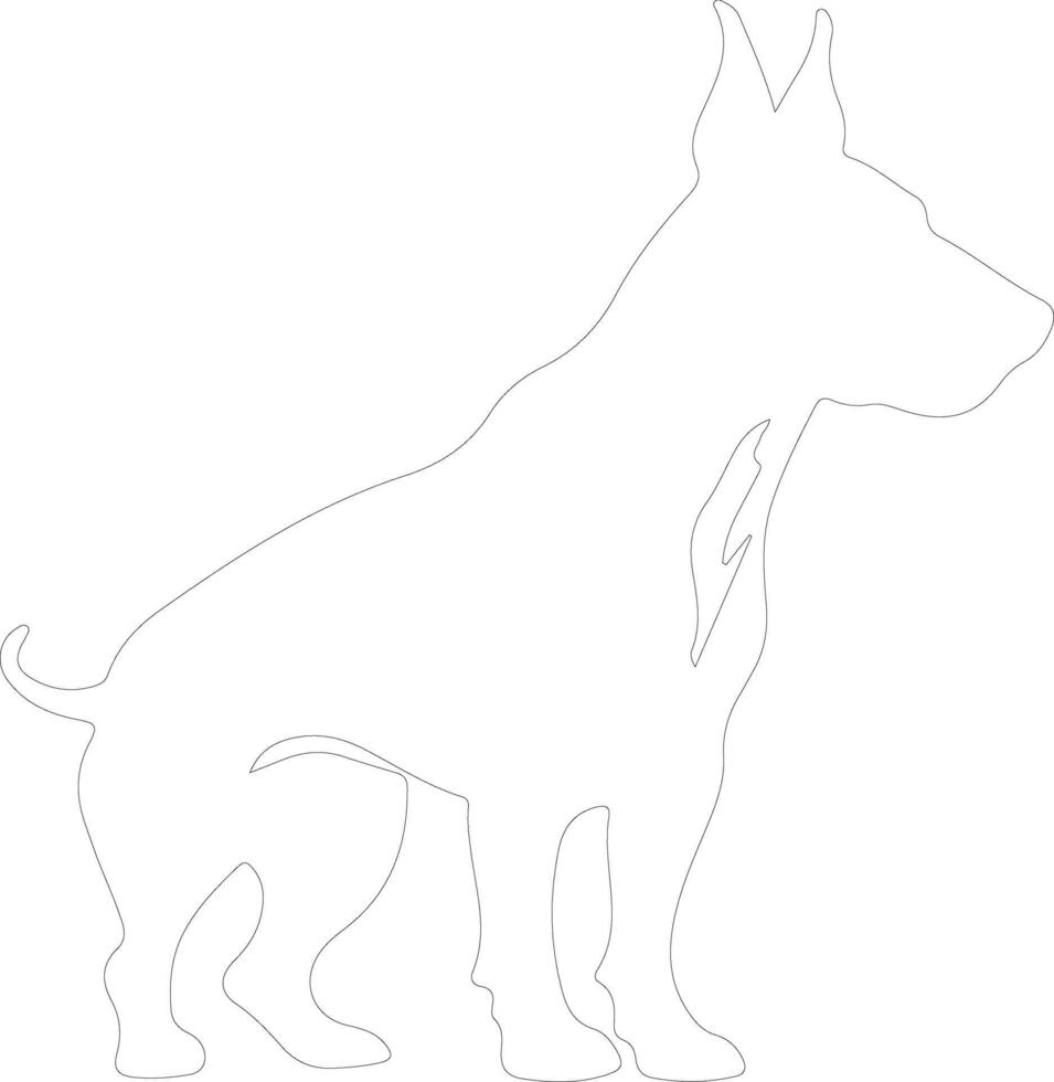 Stier Terrier Gliederung Silhouette vektor