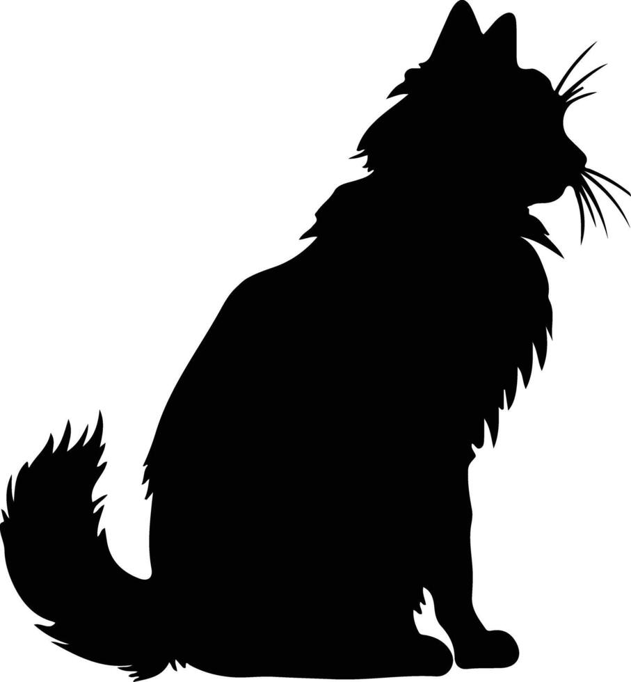 Türkisch Angora Katze schwarz Silhouette vektor