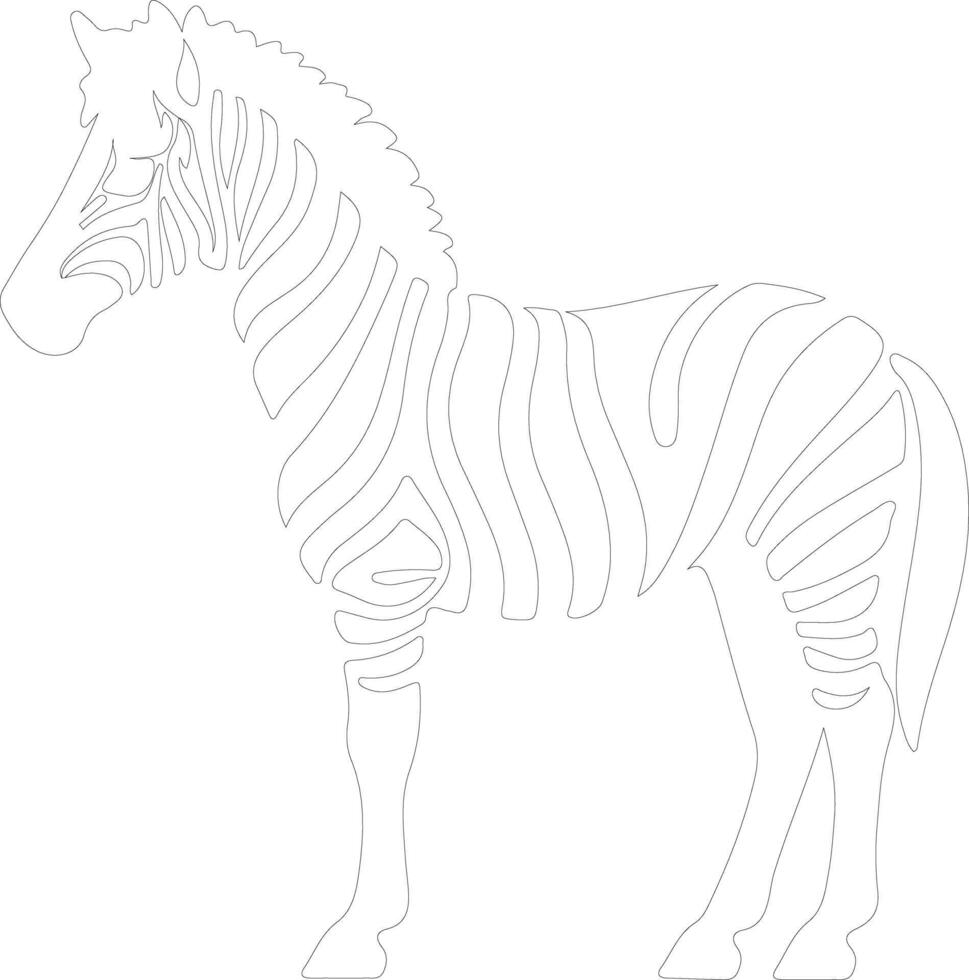 quagga Gliederung Silhouette vektor