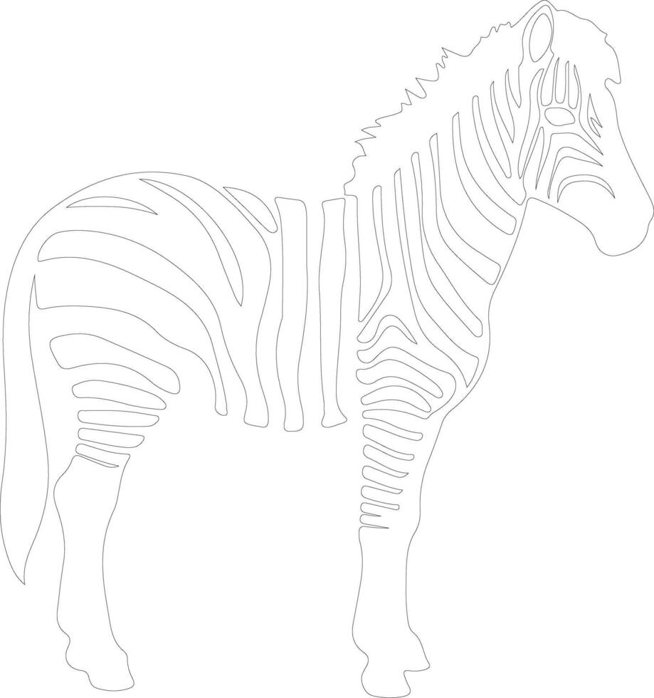 quagga Gliederung Silhouette vektor