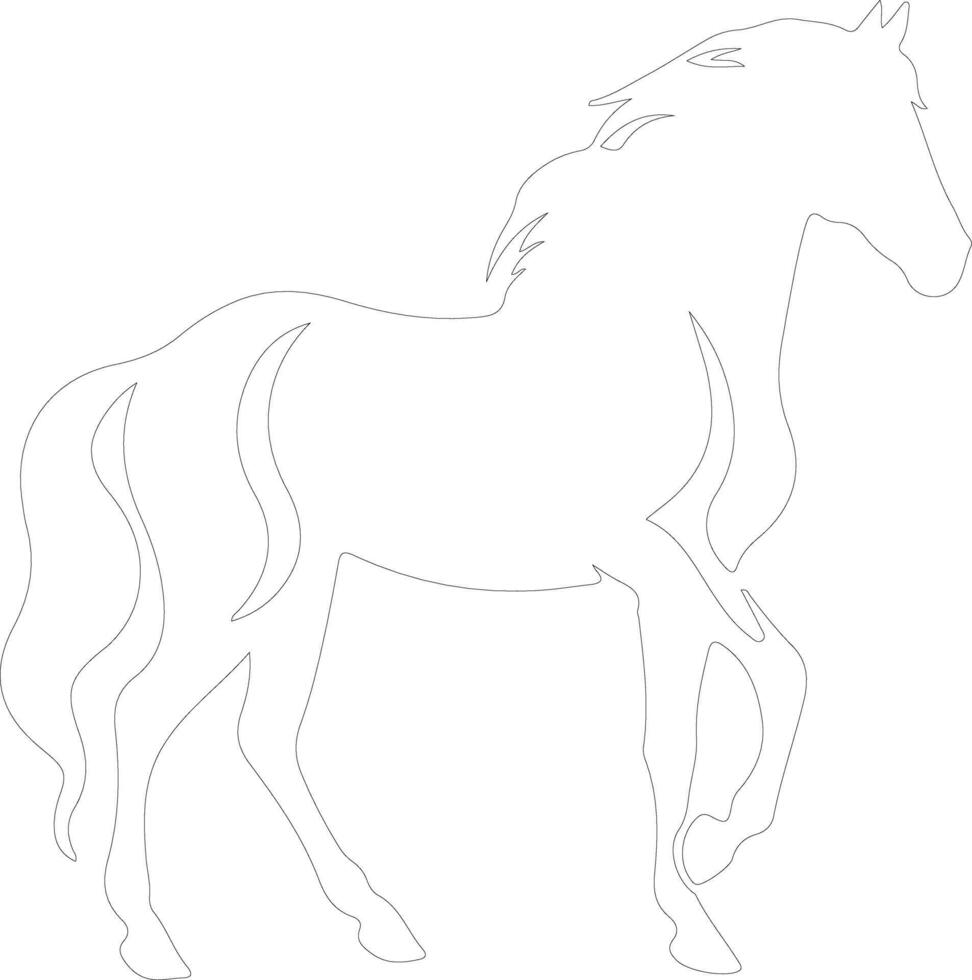 Pferd Gliederung Silhouette vektor
