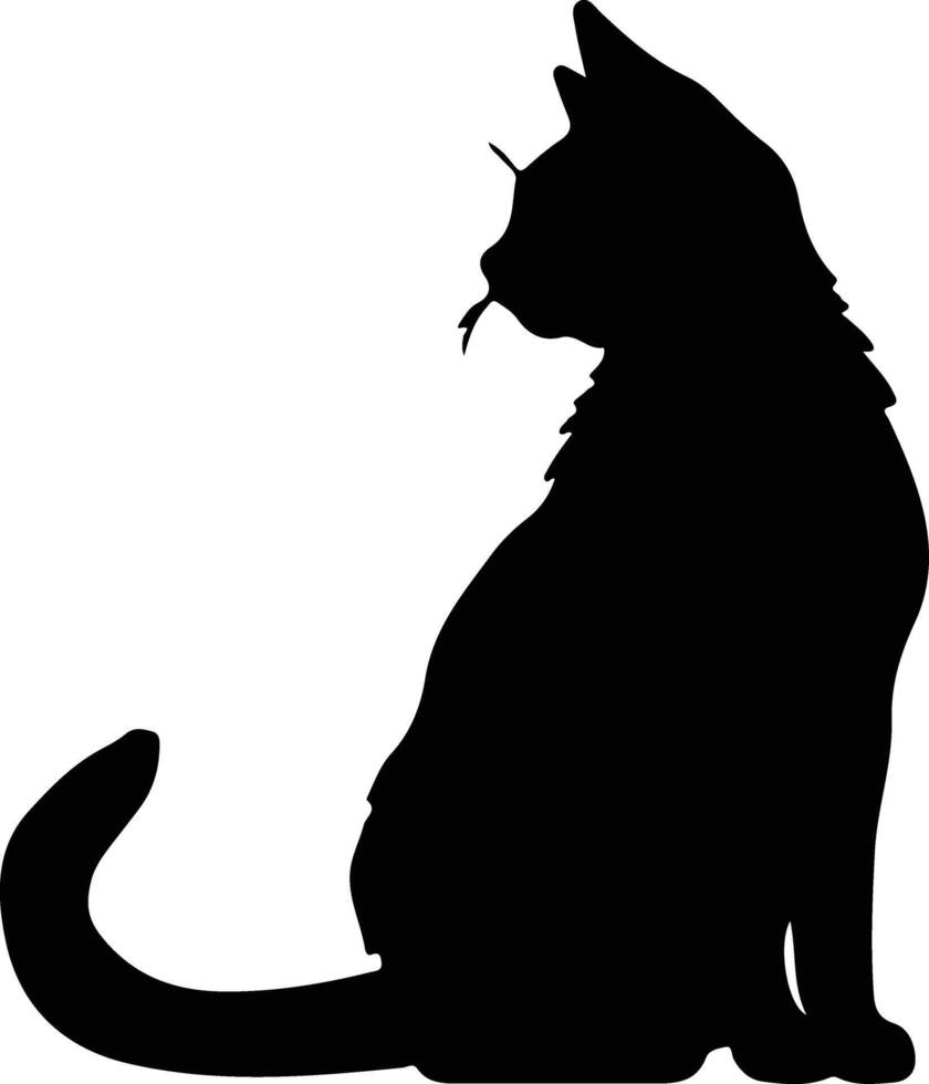 japanisch Bobtail Katze Silhouette Porträt vektor