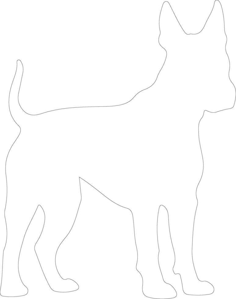 miniatyr- tjur terrier översikt silhuett vektor