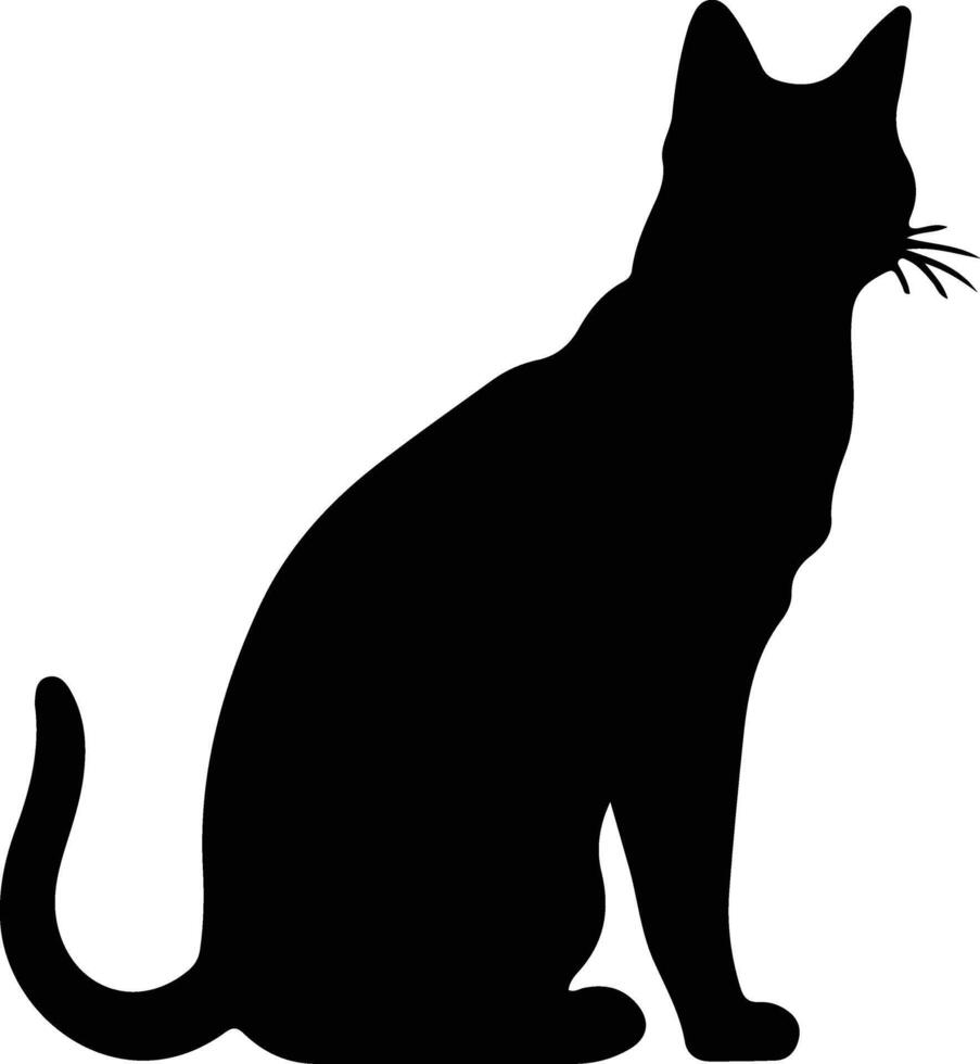 Chausie Katze schwarz Silhouette vektor