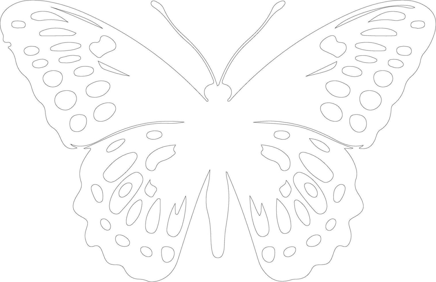 oregon silverfläck fjäril översikt silhuett vektor