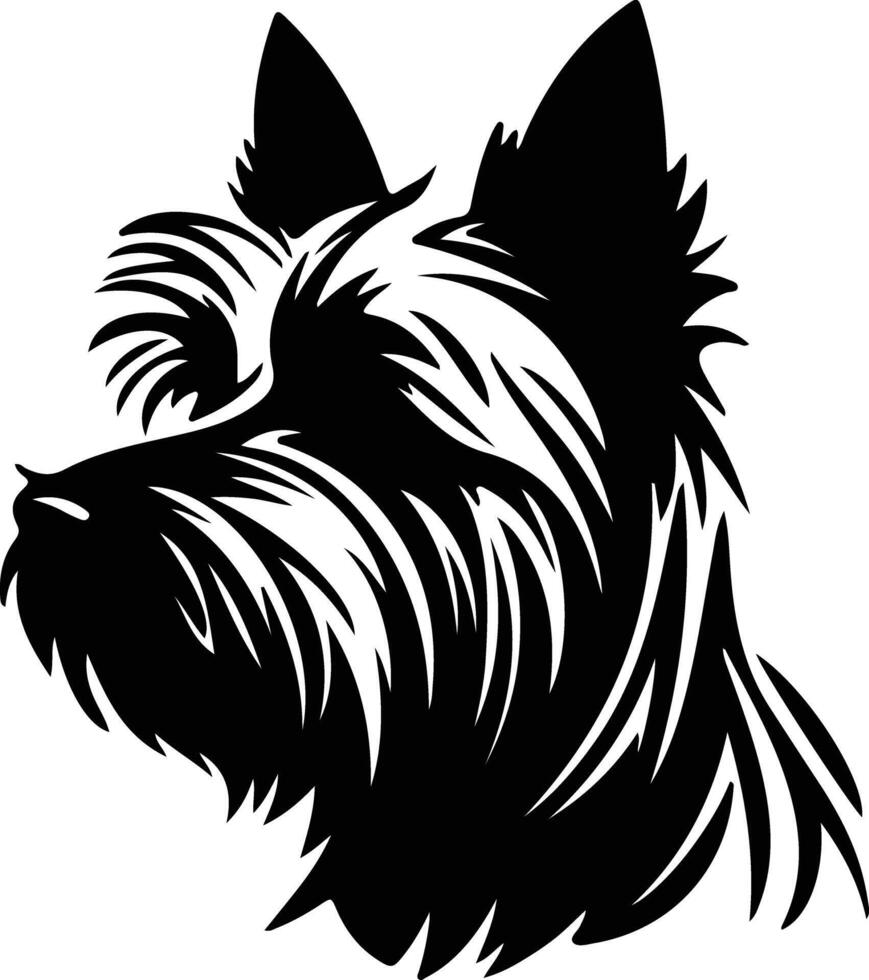 seidig Terrier Silhouette Porträt vektor