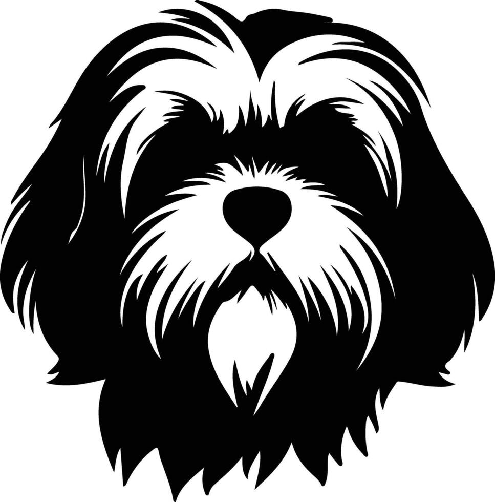 lhasa apso silhuett porträtt vektor