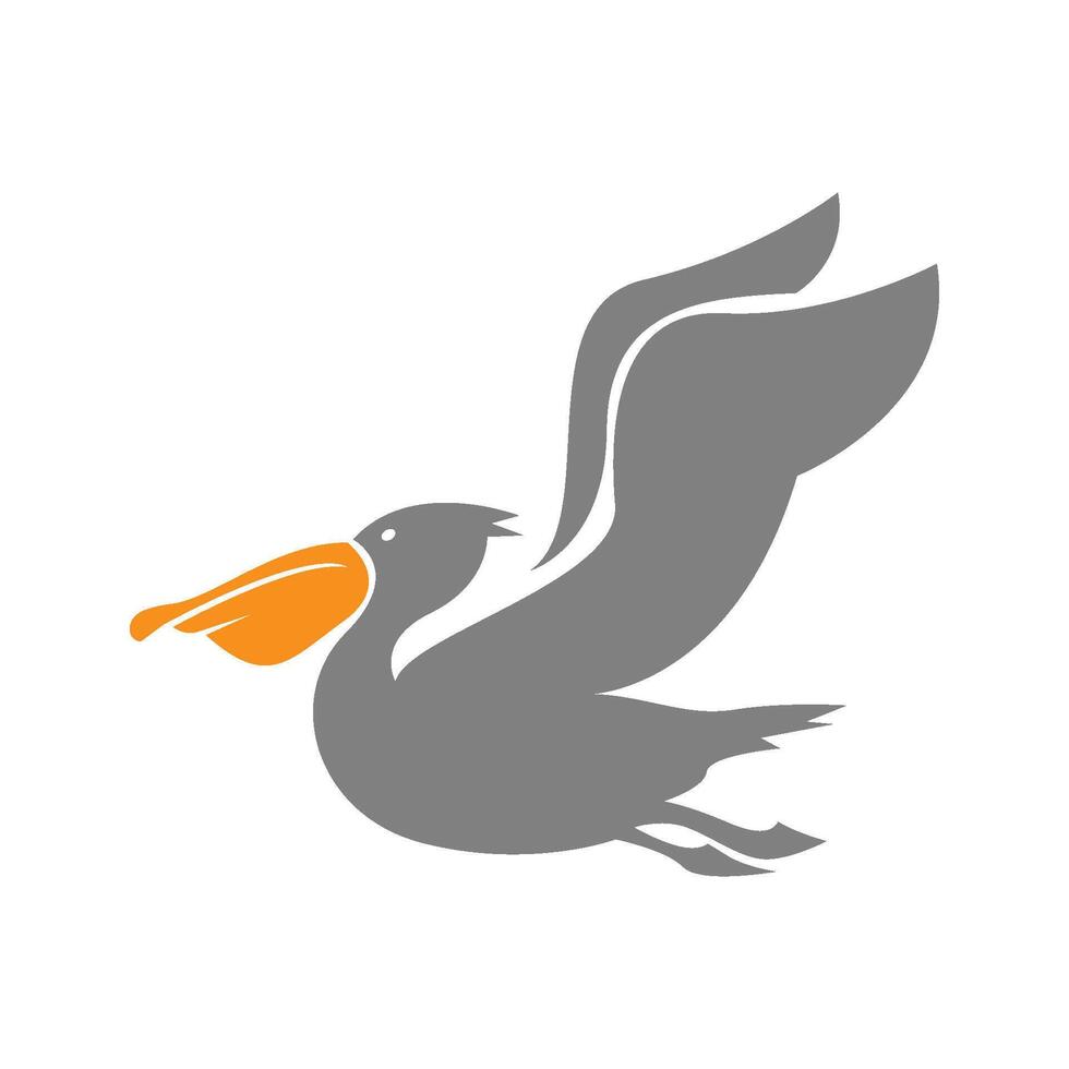 pelikan fågel logotyp design vektor