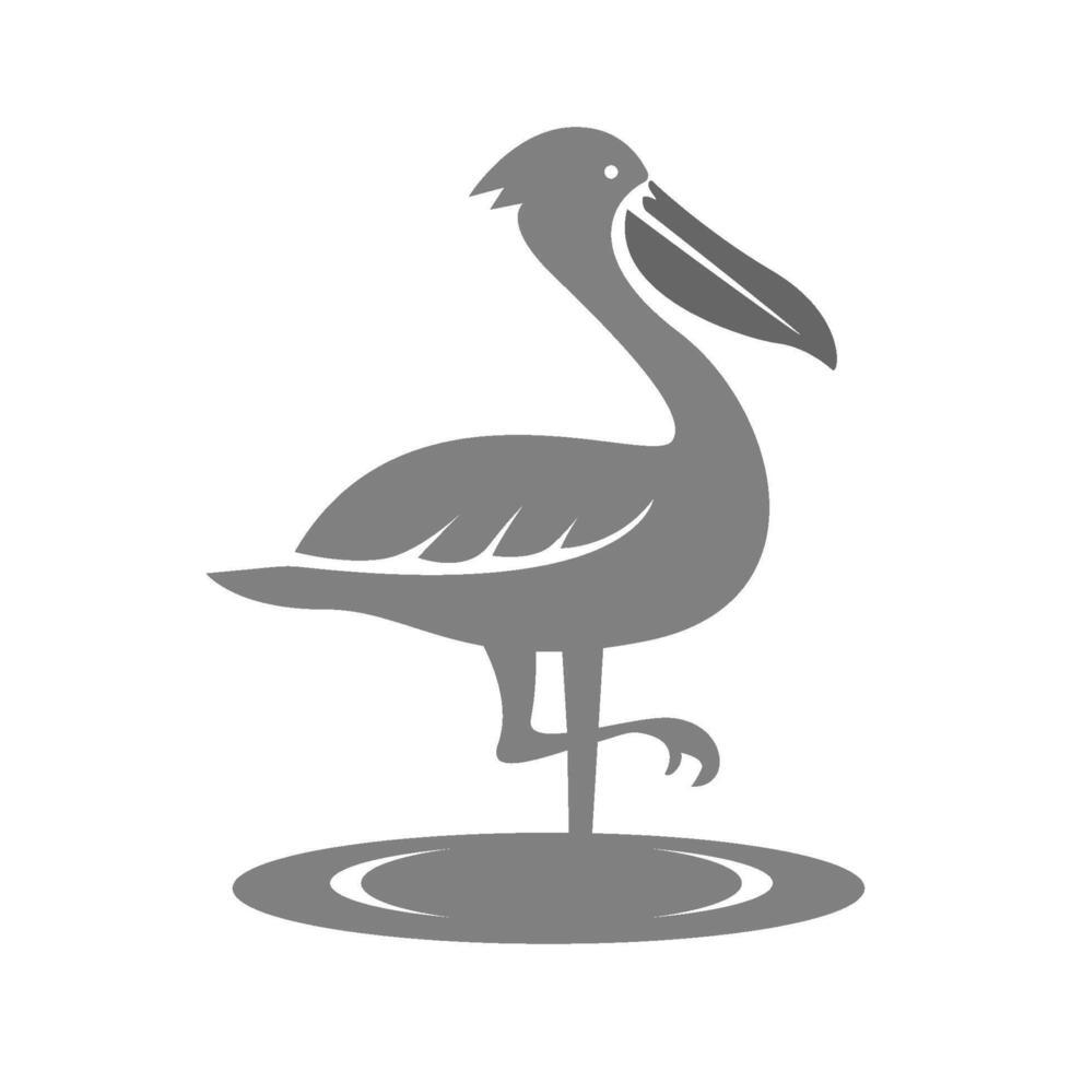 Pelikan Vogel Logo Design vektor