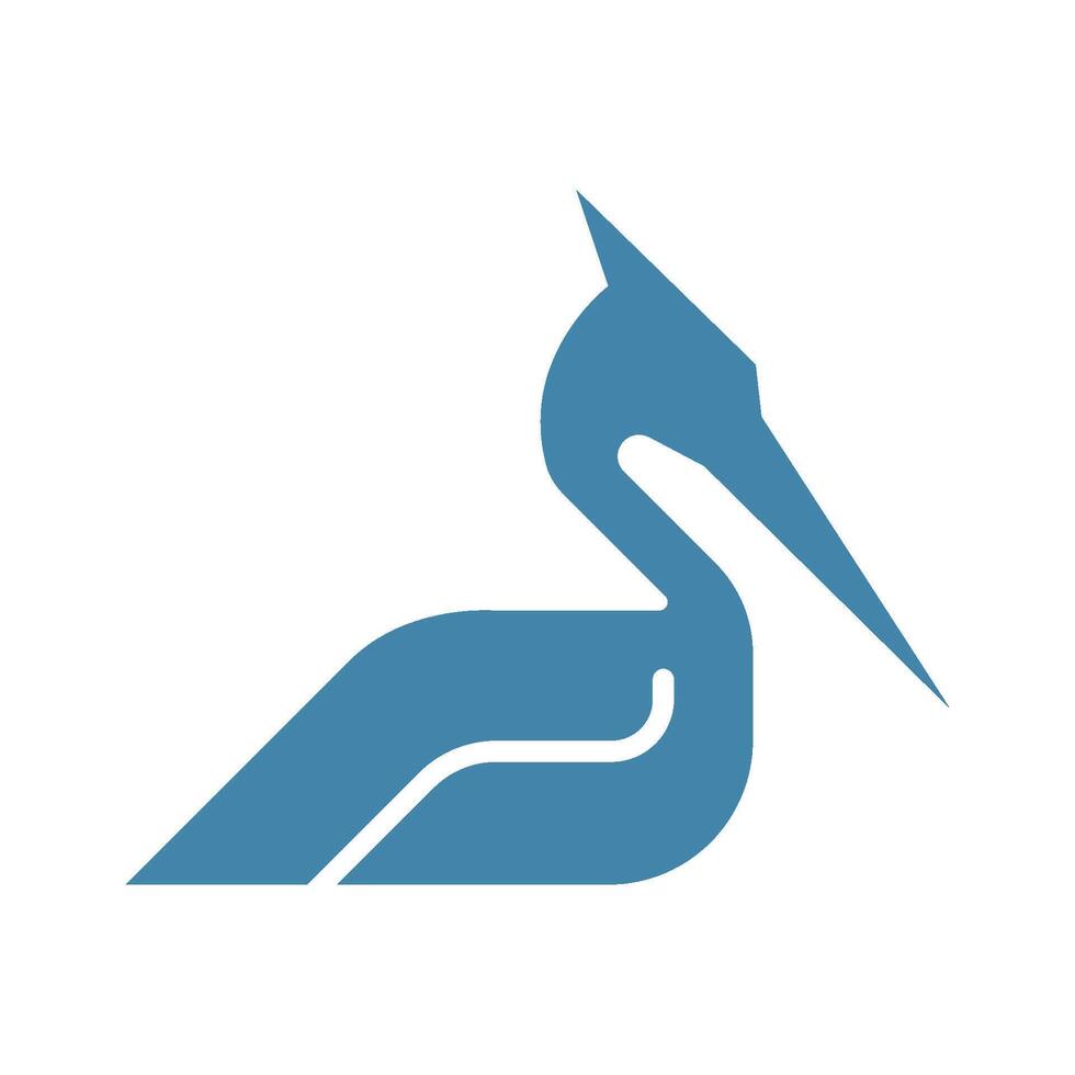 Pelikan Vogel Logo Design vektor