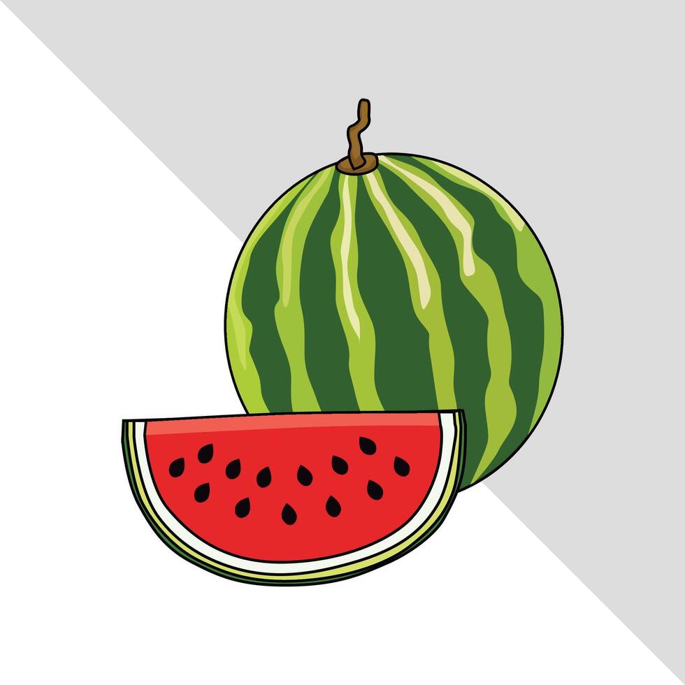 Wassermelone Obst Illustration 2d eben Grafik vektor