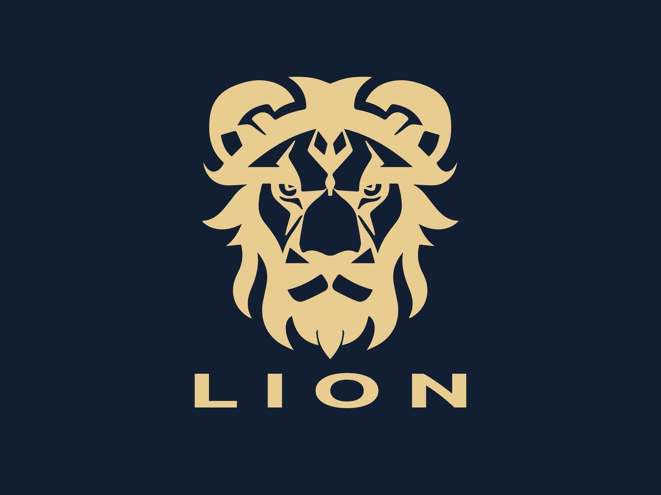 viking lejon logotyp design vektor mall