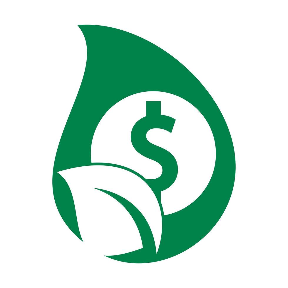 Blatt Münze fallen gestalten Konzept Vektor Logo Symbol.