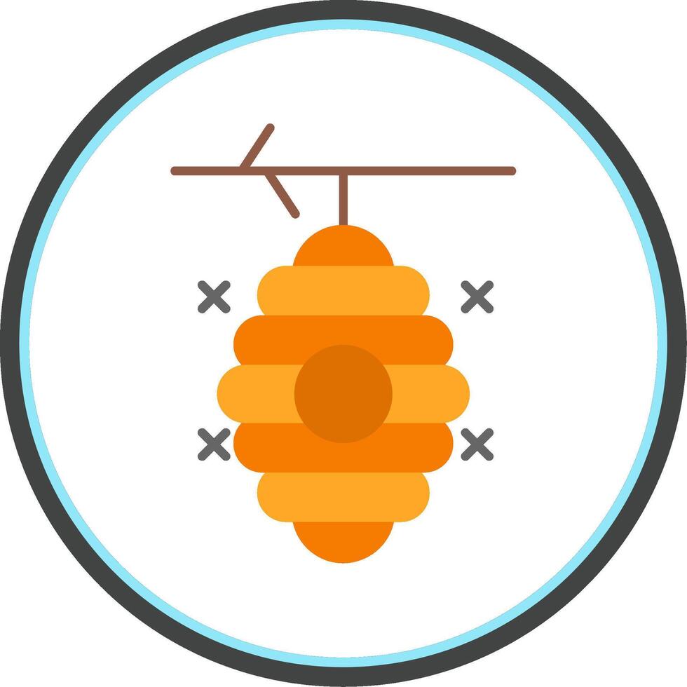 Bienenstock eben Kreis Symbol vektor