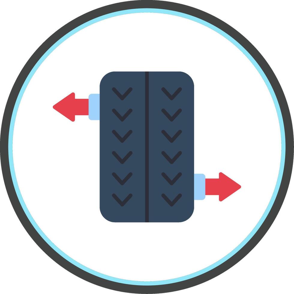 hjul inriktning platt cirkel ikon vektor
