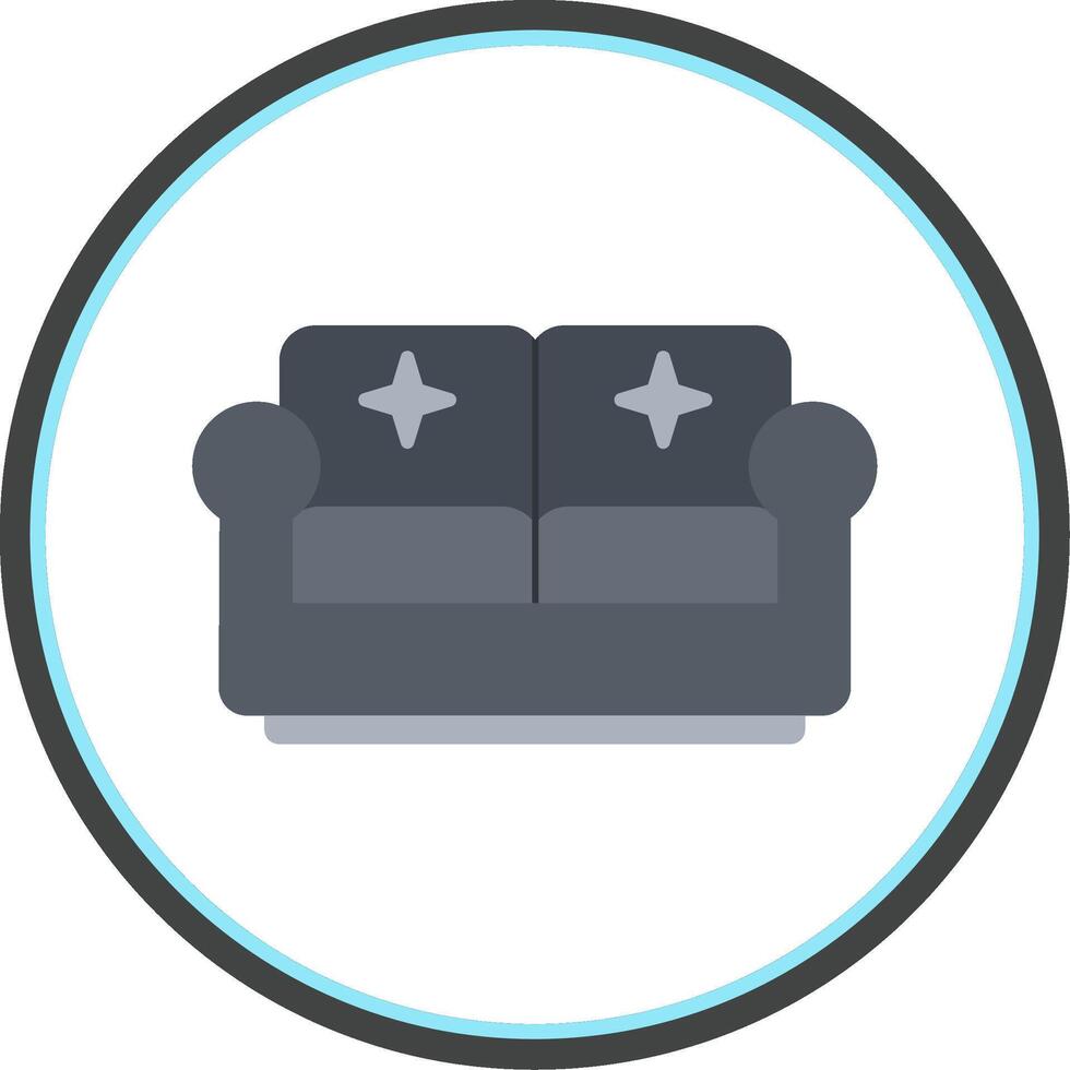 Couch eben Kreis Symbol vektor
