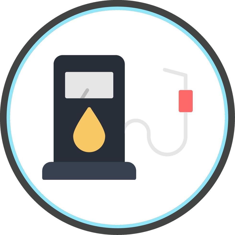 gas pump platt cirkel ikon vektor