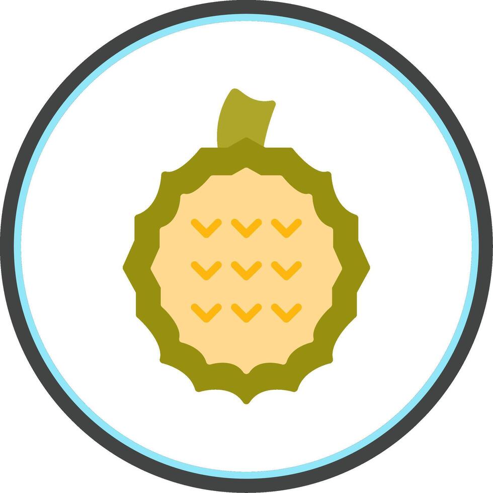 jackfrukter platt cirkel ikon vektor