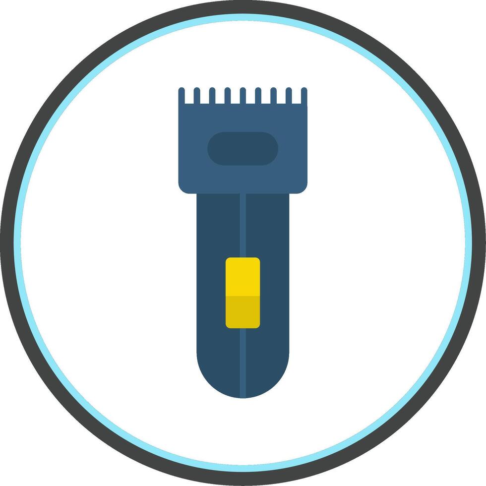 elektrisk rakapparat platt cirkel ikon vektor