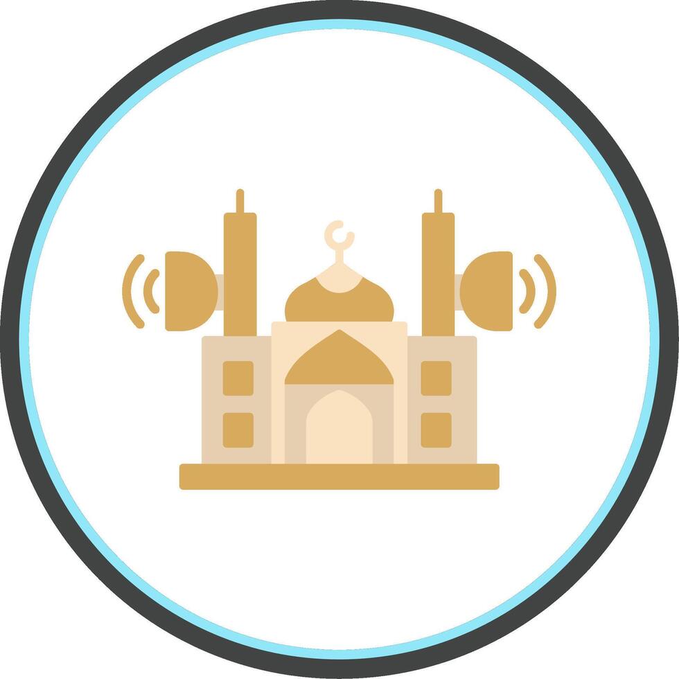 Moschee Lautsprecher eben Kreis Symbol vektor
