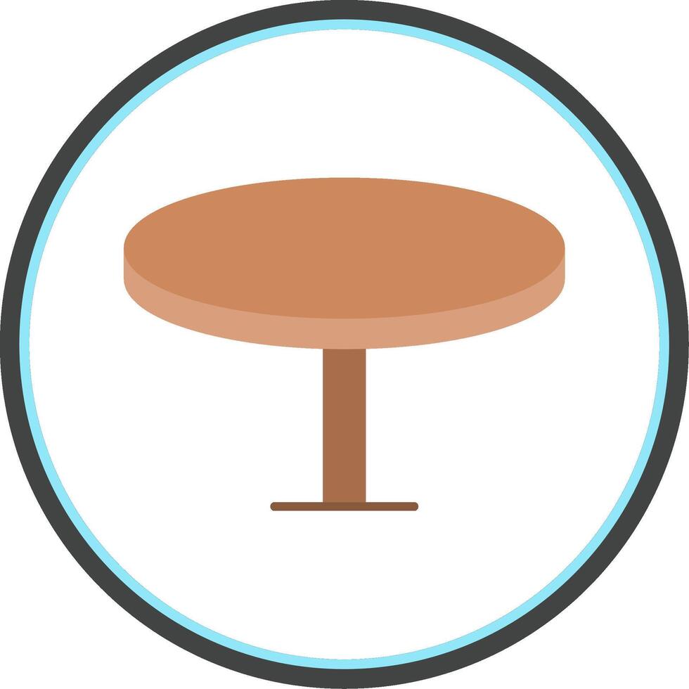 runda tabell platt cirkel ikon vektor