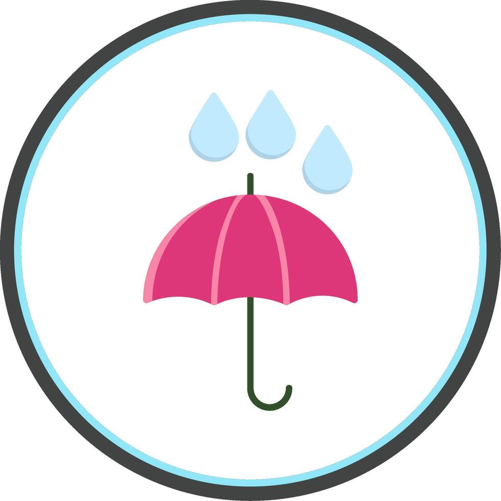 Regenschirm eben Kreis Symbol vektor