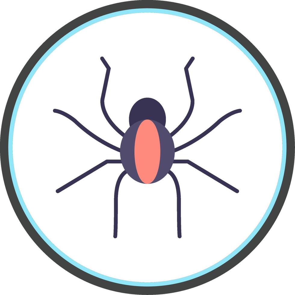 Spindel platt cirkel ikon vektor