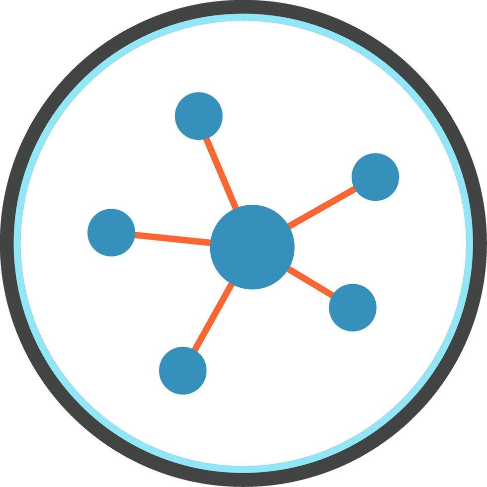 förbindelse platt cirkel ikon vektor