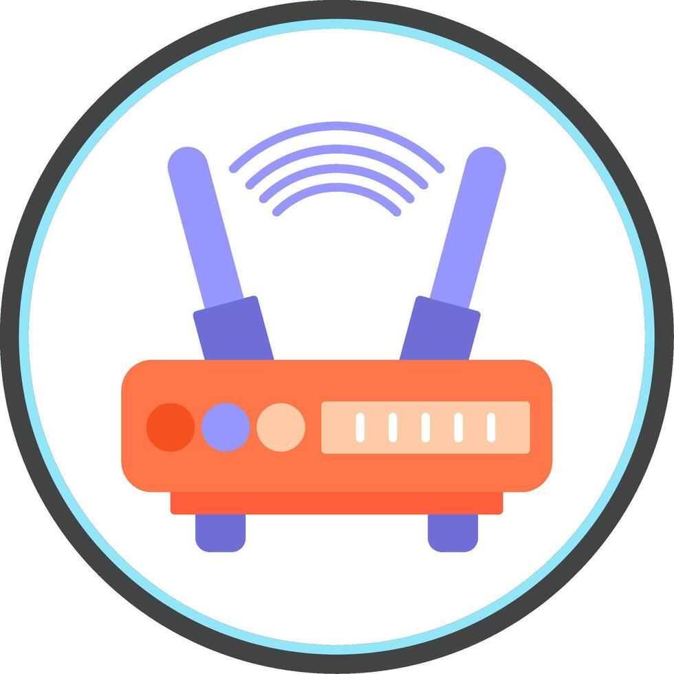 wiFi platt cirkel ikon vektor